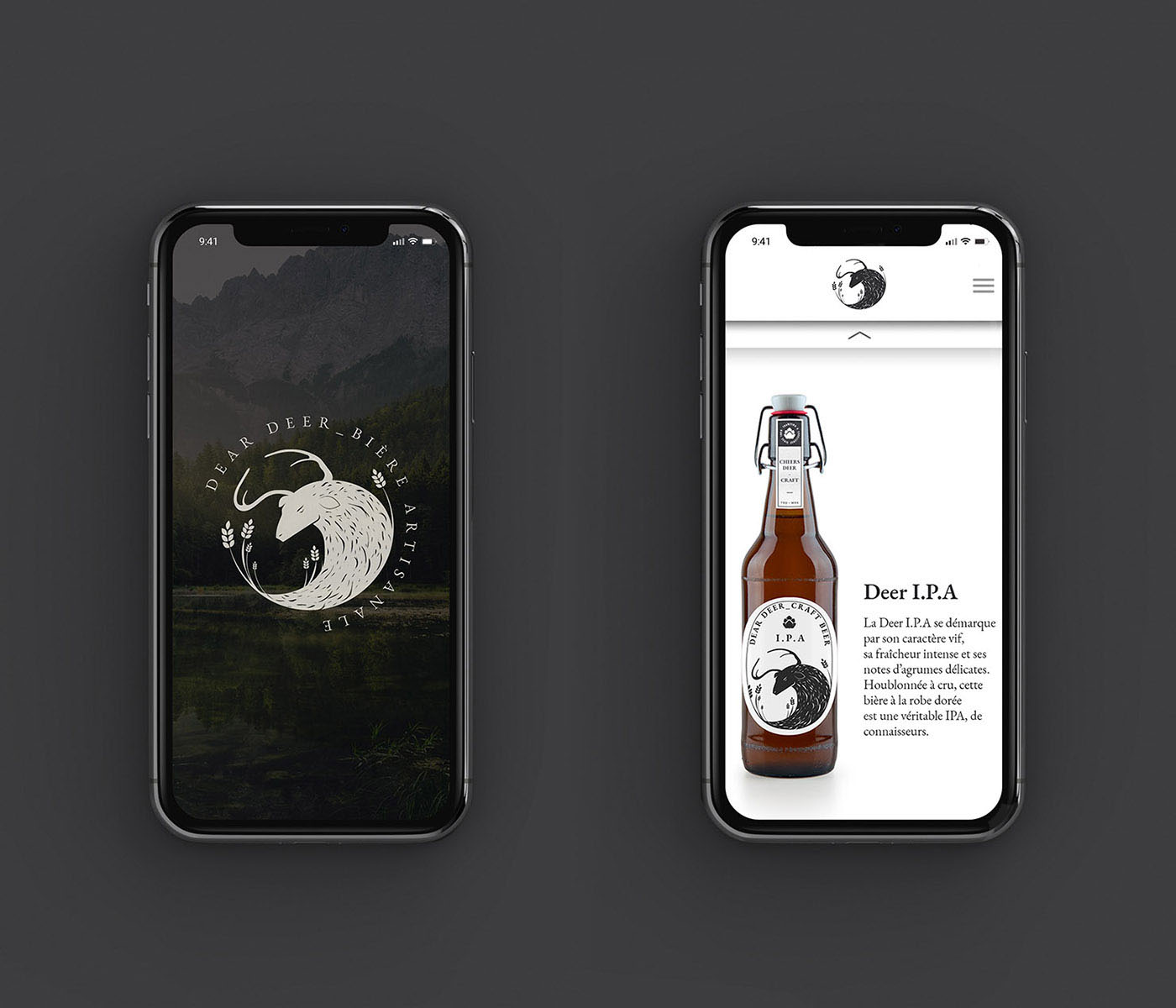 Dear Deer. Présentation du site sur smartphone.