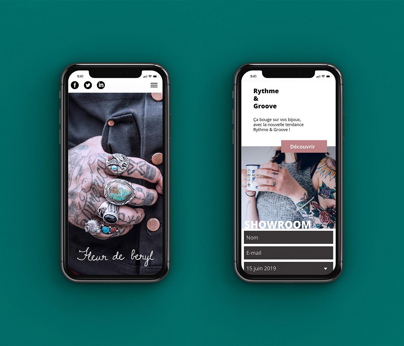 Fleur de Beryl. Présentation du site sur smartphone.