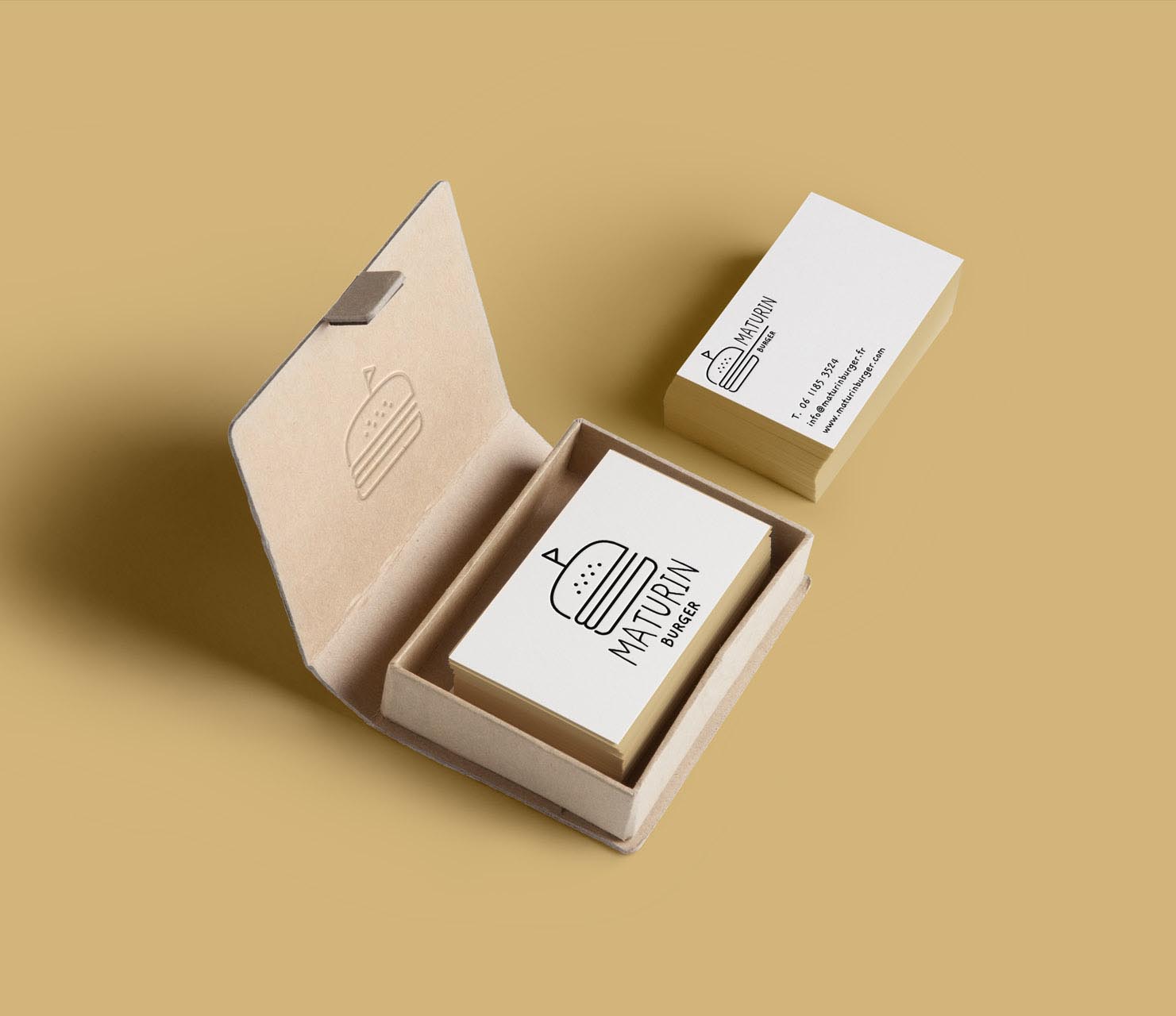 Maturin Burger. Carte de visite du restaurant.